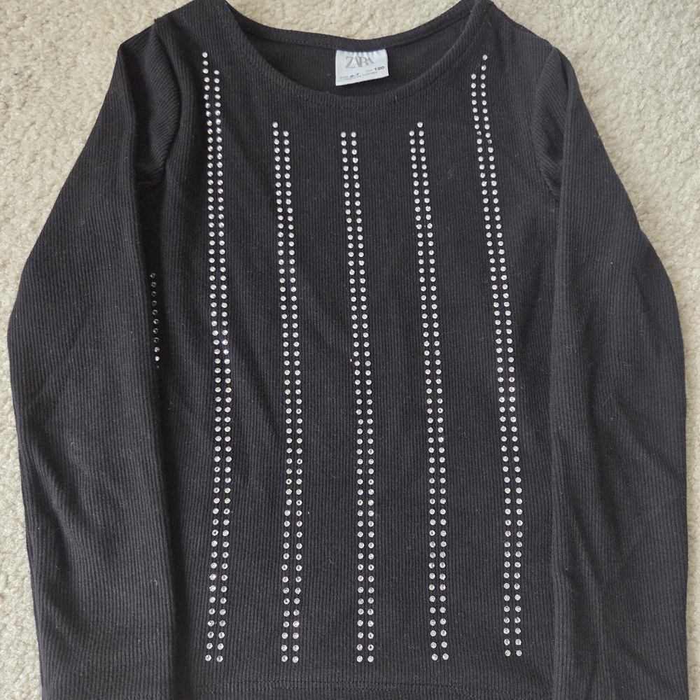 Kids- Zara Black Sweater with Silver Accents